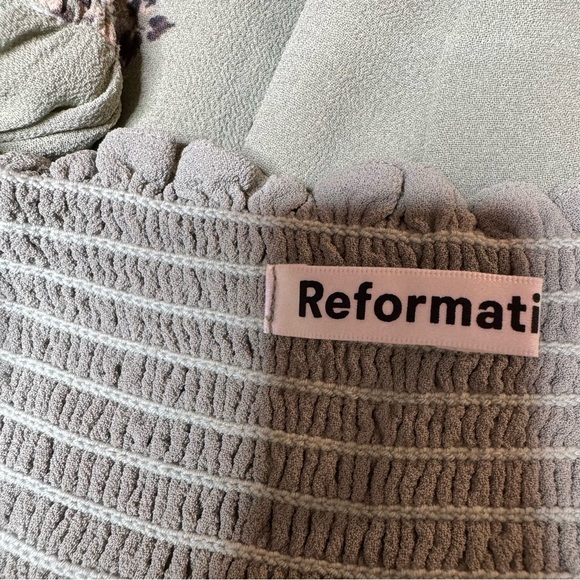 Reformation Kelli Floral Smocked Mini Dress Medium - Picture 7 of 11